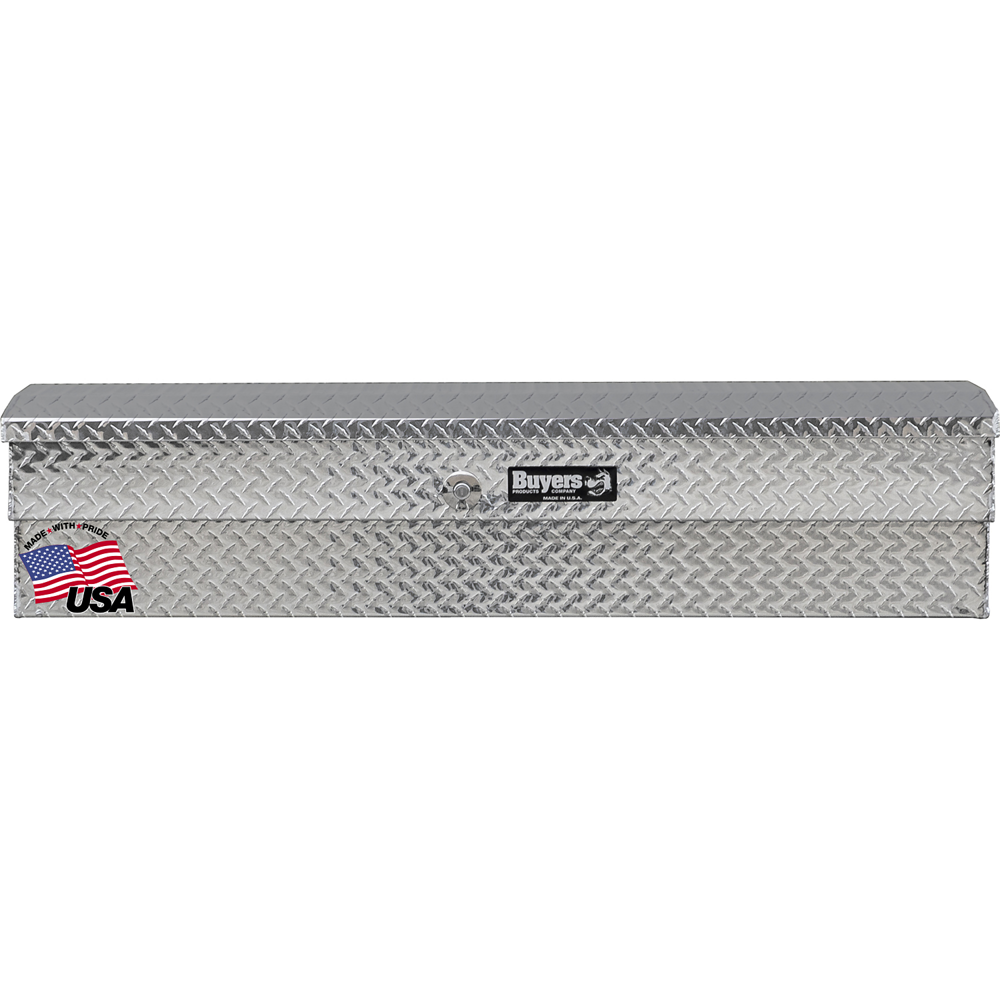 Buyers Products, 47x16x13 Lo-Side Side Mount Pickup Truck Bed Tool Job Box, Width 16 in, Material Aluminum, Color Finish Diamond Plate Silver, Model# 1713015
